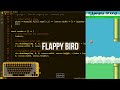 ASMR Programming - Retro Coding Flappy Bird Game in JavaScript - No Talking プログラミングの雨