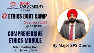 ETHICS BOOT CAMP BY MAJOR SPS OBEROI @ekamiasacademy_official