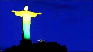 Rio Statue Illuminated for World Cup Opening Ceremony (2014)