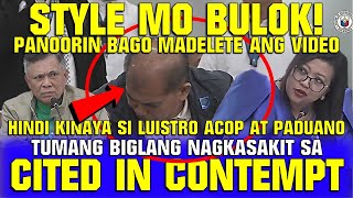 MAYOR TUMANG NAGKASAKIT SA CONTEMPT AT TANUNG NI LUISTRO AT PADUANO! HINDI NA KINAYA!