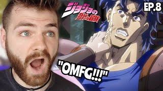 DIO Vs. JOJO!!! | JOJO'S BIZARRE ADVENTURE - EPISODE 8 (PART 1) | REACTION!