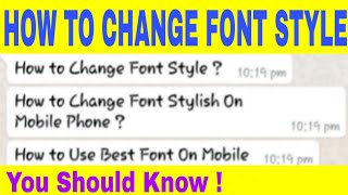 How to Change Font Style in Mobile Phone |You Should Know| Hindi - Urdu