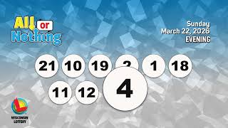 Wisconsin Lottery Evening Draw 03/22/2026