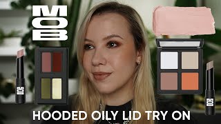 Mob Beauty Southern Goth Palette, Blushes, Lipstick Try On  | Cream clay eyeshadow wear test