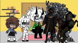 Gacha life Fundamental Paper Education react to Blackout, Headlees horseman, Gold Watcher #gachalife