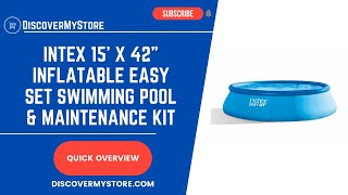 INTEX 15ft x 42in Inflatable Easy Set Swimming Pool and Maintenance Kit