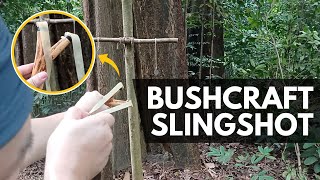 Making a Jungle Bushcraft Slingshot \u0026 Target Set-up