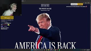 xQc Dies Laughing at Donald Trump Having an Intro Video on The Government Website