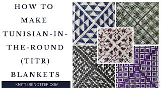 How to crochet Tunisian-In-The-Round (TITR) Squares / Blankets - Right Handed