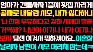 반전 신청사연 엄마가 건물사자 1층에 횟집을 무료로 하겠단 시모 내가 조용히 이혼장 건네니 남편이 시모 대갚음하는데실화사연사연낭독라디오드라마신청사연 라디오사이다썰