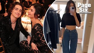 Kylie Jenner shows flat stomach and debunks pregnancy rumors with Timothée Chalamet