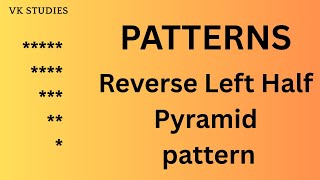 Reverse left half pyramid in java | pattern - 5
