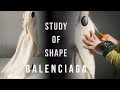 STUDY OF SHAPE BALENCIAGA'S TULIP DRESS. Studying, exploring, draping, pattern making.