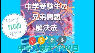 【中学入試】中学受験生の兄弟問題どうする？対策は？（中学受験まで102日小6 10月）