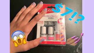 DIY “ACRYLICS” for $7!! 😱💅🏽 | KISS Brush-On Gel Kit Review ✨