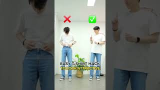 절대 안 빠지는 여름 반팔티 넣입 고무줄로 해결! l EASY T-SHIRT HACK l 패션꿀팁 #Shorts