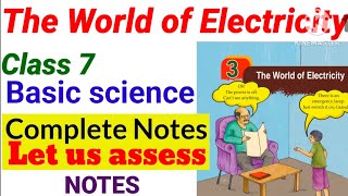 class 7 New Basic Science Unit 3 The World Of Electricity Let us asses Complete Notes|Class 7 BS