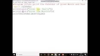 Write a Python Program To print the Calendar of given Month and Year?