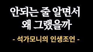 안되는 줄 알면서 왜 그랬을까? 후회해도 어쩔수 없지만 왜 그랬을까? 그 원인과 석가모니의 지혜