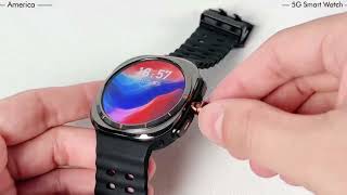 Unboxing U8 Watch 7 Ultra 5G Android Rotating Camera Amoled Display Smartwatch