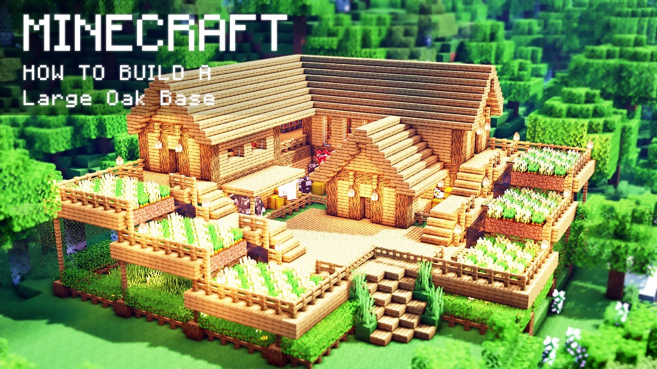 Minecraft How To Build A Large Oak Wood Survival Starter House Youtube