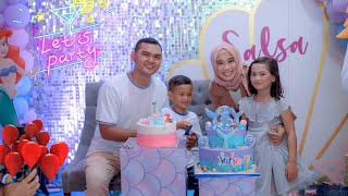BIRTHDAY PARTY ULANG TAHUN SALSA YANG KE 7 🎂 Kedatangan Badut Spongebob | Salsa and family