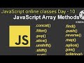 #javascript JavaScript classes Day -10 | Array Methods |  push, pop, shift, unshift, splice, slice