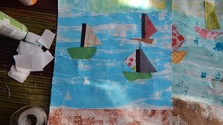 Joseys Art School Episode #41 Fun Art Camp Sailboats on the Waves Art Classes Meditation Class