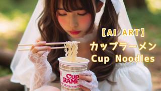 【AI ART】カップラーメンを食べています / I'm eating cup noodles