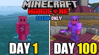 I Survived 100 Days in HARDCORE Minecraft OCEAN ONLY World... And Here's What Happened