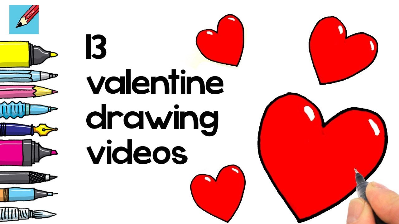 13 Real Easy Valentines Drawing Ideas For Valentine's Day - YouTube