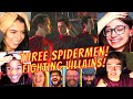 REACTORS CHEER at THREE SPIDER-MEN FIGHTING TOGETHER SCENE SPIDERMAN NO WAY HOME MOVIE REACTIONS