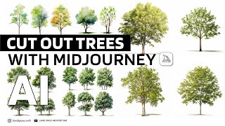 Mastering Midjourney: AI Cutout Trees for Landscape Design Rendering