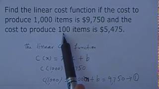 Linear Cost Function