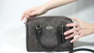 จำหน่าย กระเป๋า Coach Signature Mini Bennett Crossbody Satchel F34084 Brown/Black by usa2bkk