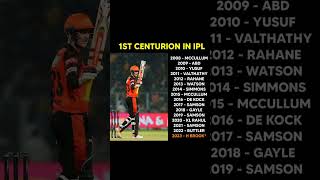 1st CENTURY IN IPL 2008 TO 2023 PLAYER LIST 😍 #shorts