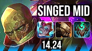 SINGED vs XERATH (MID) | 6k comeback, 1200+ games, Dominating | NA Master | 14.24