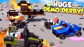 HUGE DEMOLITION DERBY - Brick Rigs multiplayer Gameplay - Lego Demolition Derby & Race challenge