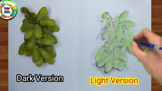 How To Draw Grapes Step By Step 🍇 Grapes Drawing Easy tutorial