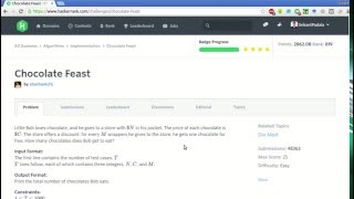 HackerRank | Chocolate Feast Solution
