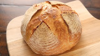 免揉乡村面包 仅需4种材料 制作经典法式硬欧包 No Knead Country Bread