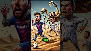 Messi and Ronaldo Lost in a Desert, Facing a Giant Scorpion! part 2 #football #ronaldo #messi #short