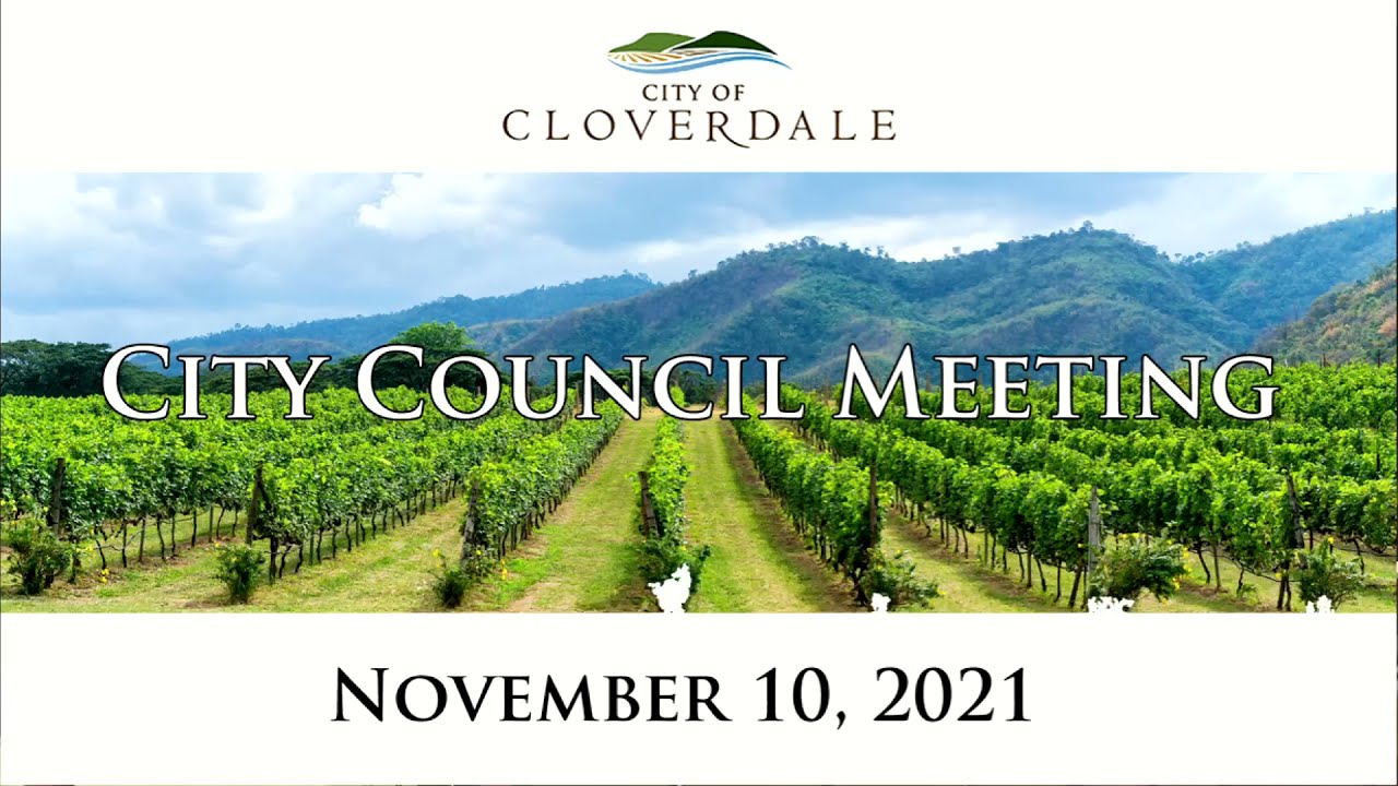 Cloverdale City Council Meeting - November 10, 2021 - YouTube