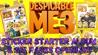 Despicable Me 3 Minion Sticker Album Starter Pack & Stickers By Topps! SHINY Stickers!