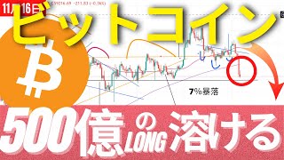 11/16(緊急号外): ビットコインの買い500億円再びマージンコール！Altocoinも7+%暴落、今がバーゲンセールの買い時 #BTC #ETH #仮想通貨