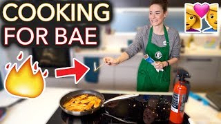 I Tried to Cook My Boyfriend His Fav Meal (I set it on fire)