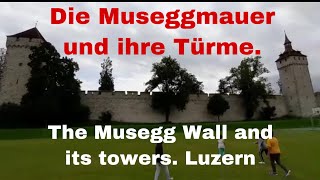 Die Museggmauer mit den Museggtürmen, The Musegg wall with the Musegg towers, in Lucerne Switzerland