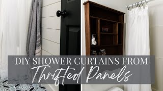 Make a DIY Shower Curtain from Thrifted Panels | DIY Custom Shower Curtain