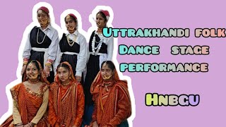 uttrakhandi folk Dance with Rajisthani girls || hnbgu || folk Dance || rishika negi || stage Dance