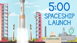 5 Minute Rocket Launch Countdown! 🏗️ Full Rocket Build & Launch Visual Timer